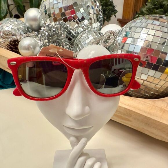 RARE True Vintage 1960s 1970s Deadstock Red Flower Power  display picture 2